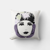 ヴィンテージローリング20のポートレートフラッパーガール クッション (正面)