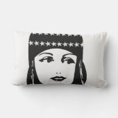 ヴィンテージローリング20のポートレートフラッパーガール ランバークッション (裏面)
