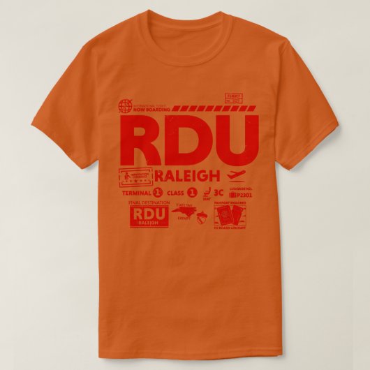 ヴィンテージローリーダーラムRDUエアポートコードトラベルデイ Tシャツ (デザイン正面)