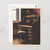 ヴィンテージロールトップデスクフォト ポストカード (正面/裏面)