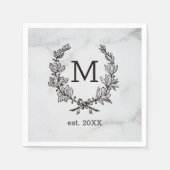 ヴィンテージローレモノグラムのル スタンダードカクテルナプキン (正面)