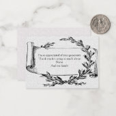 ヴィンテージローレルバナー葬儀後サンキューカード ノートカード (正面/裏面インサイチュ)