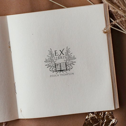 ヴィンテージローレルブックエックスライブラリ ラバースタンプ