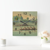 ヴィンテージローワーズクルーズレースボートレース スクエア壁時計 (ホーム)