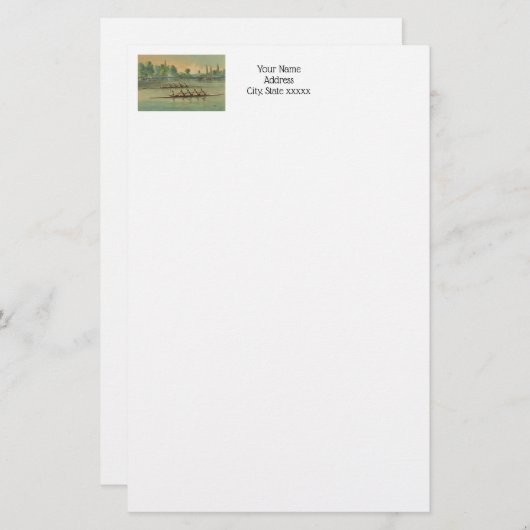 ヴィンテージローワーズクルーズレースボートレース 便箋 (正面/裏面)