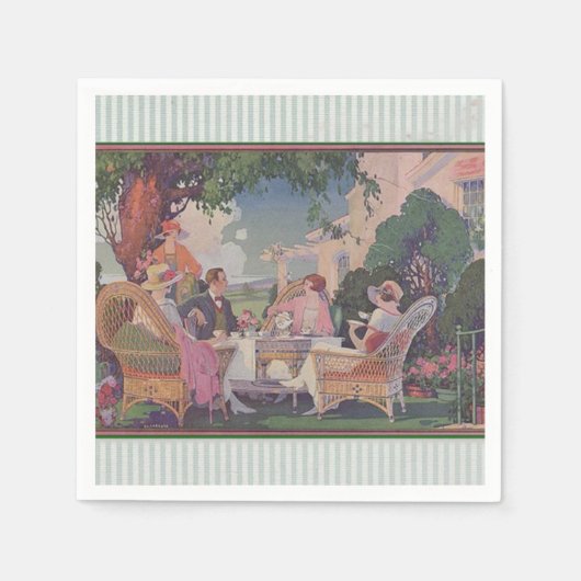 ヴィンテージローンギャザリングカクテルナプキンズ スタンダードカクテルナプキン (正面)