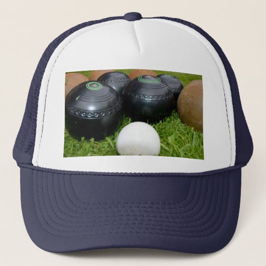 ヴィンテージローンボウルとジャッキ、トラック帽 キャップ (正面)