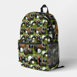 ヴィンテージローンボウル写真コラージュ プリントバックパック