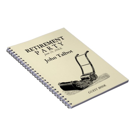 ヴィンテージローンモーアリタイアメントパーティーゲストブック ノートブック (右側)