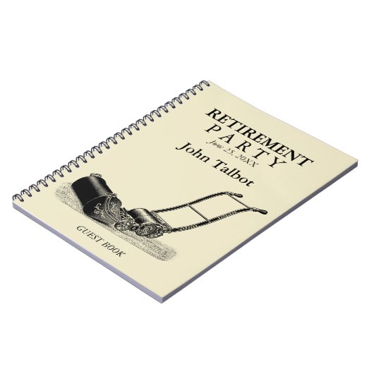 ヴィンテージローンモーアリタイアメントパーティーゲストブック ノートブック (左側)
