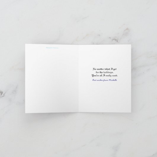 ヴィンテージロ魅力的マンティックホリデーカードウィズオウルズ シーズンカード (内部)