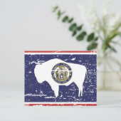 ヴィンテージワイオミング国旗 ポストカード (スタンド正面)