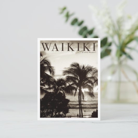 ヴィンテージワイキキハワイアンパーム 案内ポストカード (スタンド正面)