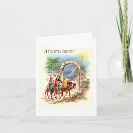 ヴィンテージワイズマンクリスマスグリーティングカード カード (正面)