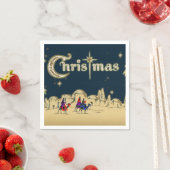 ヴィンテージワイズメン/砂漠の宗教的なクリスマス スタンダードカクテルナプキン (インサイチュ)