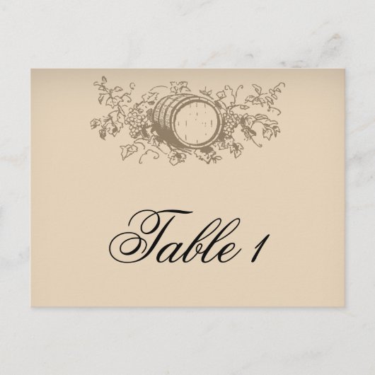 ヴィンテージワイナリーテーブル番号 ポストカード (正面)