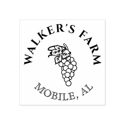 ヴィンテージワイナリーブドウのモノグラムスタンプ ラバースタンプ (インプリント)