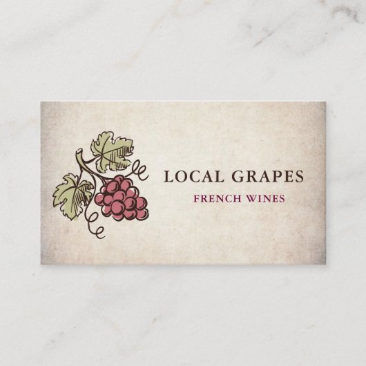 ヴィンテージワイナリーワインメーカーSomelier Grapeロゴ 名刺 (正面)