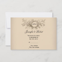 ヴィンテージワイナリー結婚の応答カード 出欠カード