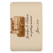 ヴィンテージワイナリー結婚式の日付の保存 マグネット (縦)