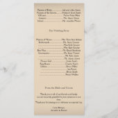 ヴィンテージワイナリー結婚式 プログラム (裏面)