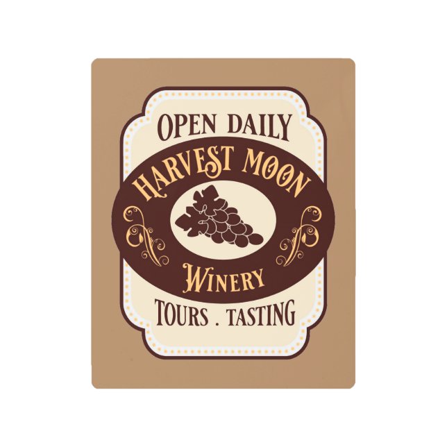 ヴィンテージワイナリー金属標識 メタルプリント (正面)