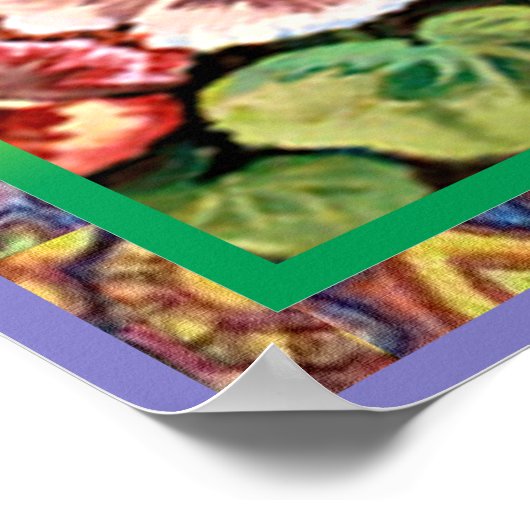 ヴィンテージワイファンキーンフラワーキャットポスタープリント ポスター (角)