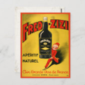 ヴィンテージワイフランスのンポスター付きポストカード ポストカード (正面/裏面)