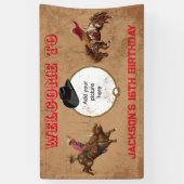 ヴィンテージワイルドウェスタン誕生日 横断幕 (縦)