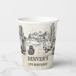 ヴィンテージワイルドウェストカウボーイバースデーパーティー 紙コップ