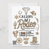 ヴィンテージワイルドウェスト1stロデオウェスタンバースデーパーティー 招待状 (正面)
