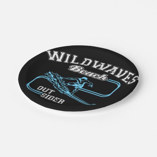 ヴィンテージワイルドウェーブビーチアウトサイダーズサーフ ペーパープレート (アングル)