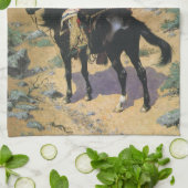 ヴィンテージワイルドウエストアンインディアントラッパーby Remington キッチンタオル (折り畳み)