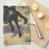 ヴィンテージワイルドウエストアンインディアントラッパーby Remington キッチンタオル (四つ折り)