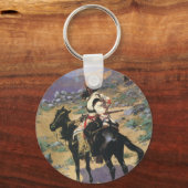 ヴィンテージワイルドウエストアンインディアントラッパーby Remington キーホルダー (正面)