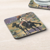 ヴィンテージワイルドウエストアンインディアントラッパーby Remington コースター (左側)