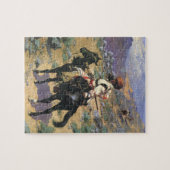 ヴィンテージワイルドウエストアンインディアントラッパーby Remington ジグソーパズル (横)