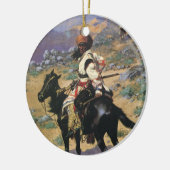 ヴィンテージワイルドウエストアンインディアントラッパーby Remington セラミックオーナメント (左)