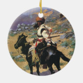 ヴィンテージワイルドウエストアンインディアントラッパーby Remington セラミックオーナメント (裏面)