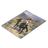 ヴィンテージワイルドウエストアンインディアントラッパーby Remington ノートブック (左側)