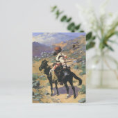 ヴィンテージワイルドウエストアンインディアントラッパーby Remington ポストカード (スタンド正面)