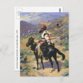 ヴィンテージワイルドウエストアンインディアントラッパーby Remington ポストカード (正面/裏面)