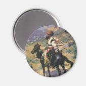 ヴィンテージワイルドウエストアンインディアントラッパーby Remington マグネット (正面/裏面)