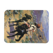 ヴィンテージワイルドウエストアンインディアントラッパーby Remington マグネット (横)