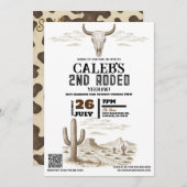 ヴィンテージワイルドウエストウエスタンロデオバースデーパーティー 招待状 (正面/裏面)