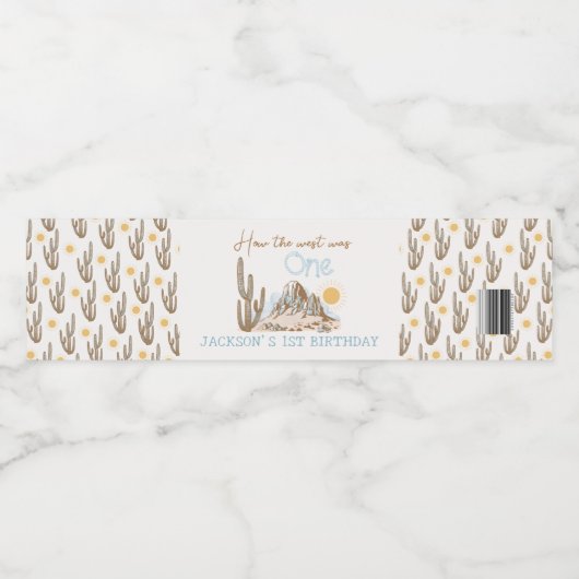 ヴィンテージワイルドウエストカウボーイウェスタン1st誕生日 ペットボトルラベル (シングルラベル)