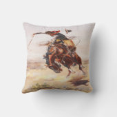 ヴィンテージワイルドウエストカウボーイオンバッキングホースウェスタン クッション (裏面)