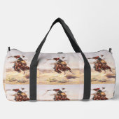 ヴィンテージワイルドウエストカウボーイオンバッキングホースウェスタン ダッフルバッグ (正面)