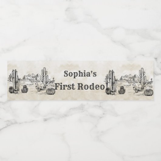 ヴィンテージワイルドウエストカウボーイバースデーパーティー ペットボトルラベル (シングルラベル)