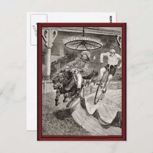 ヴィンテージワイルドウエスト自転車レース ポストカード